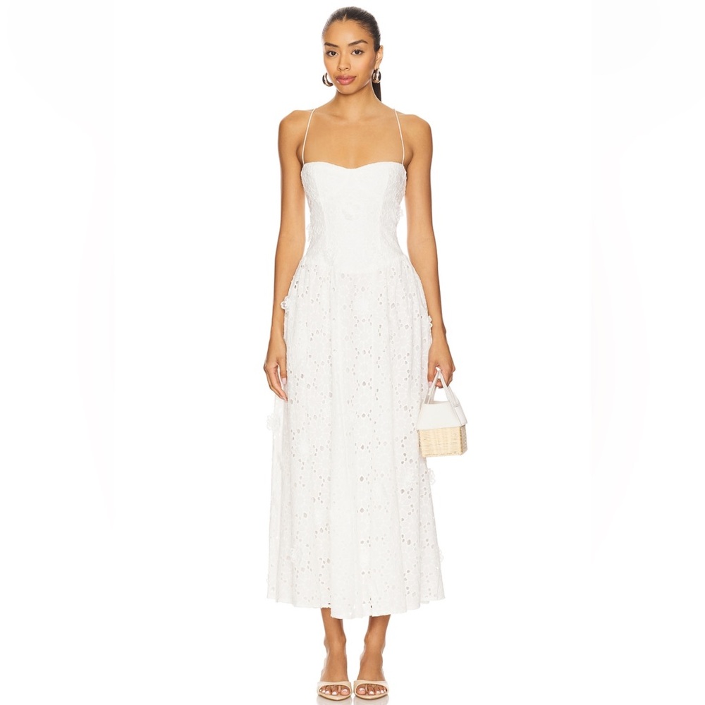 Bardot Estie Brodeire Maxi Dress in Orchid